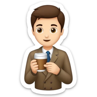 kahverengli uzun düz saçlı kız ve kahverengi orta boy dalgalı saçlı erkek sticker