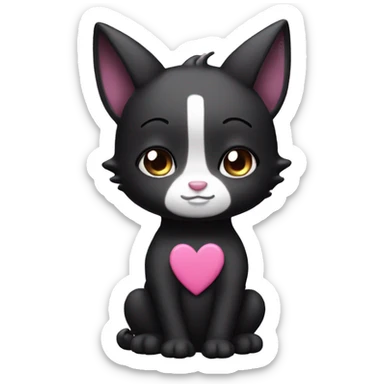 create kuromi with heart eyes sticker