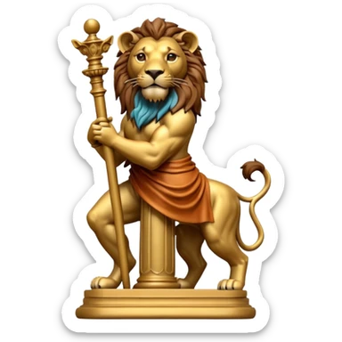 leone che regge una colonna (scultura) sticker