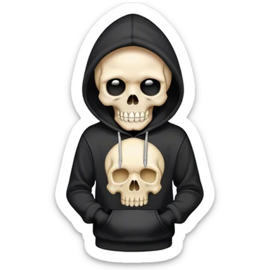 skull in hoodie ￼ sticker