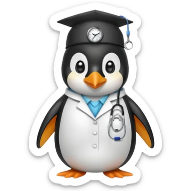 doctor penguin sticker