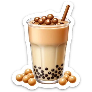 Chinese brown sugar milk tea with boba pearls sticker