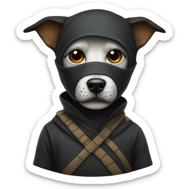Ninja dog with mask sticker