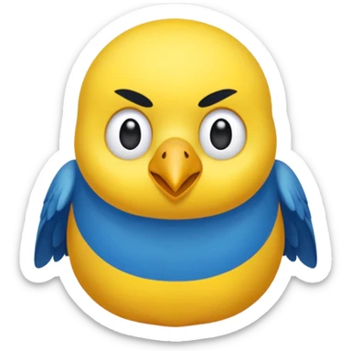 Pappagallo giallo e blu con il giallo sul petto le ali e la coda blu e la fronte poco poco verde sticker