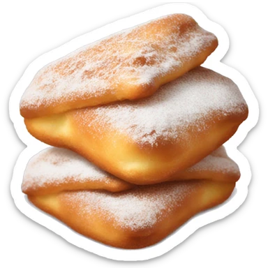 beignets with little sugar sticker