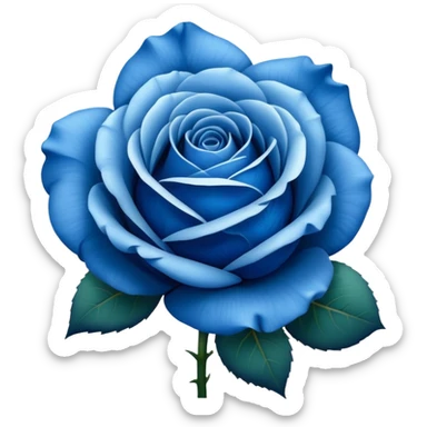 Blue rosa azul, like the classic rose emoji but with blue petals sticker