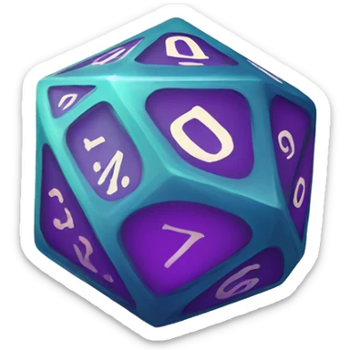 d20 dice fantasy with screen sticker