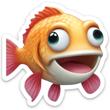 fish blowing kisses sticker