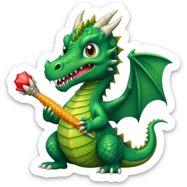 A dragon holding a tonsil stone sticker