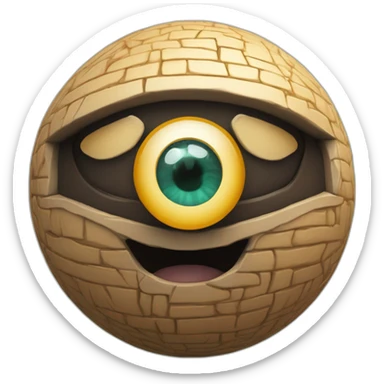 3d sphere with a cartoon Hoglin skin texture with Eye of Horus sticker