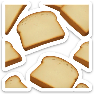 Two (2) plain bread slices stacked sticker