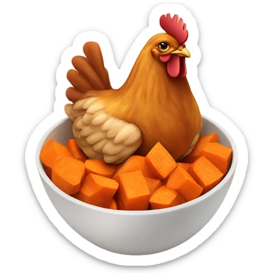 chicken chunk with sweet potatoes bowl sticker