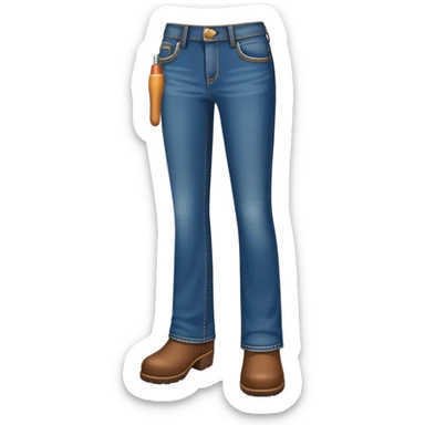 Beef stick wearing boot cut jeans sticker