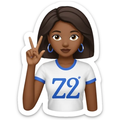 Zeta Phi Beta Sorority black women emoji. Make the logo ZφB sticker