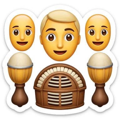 Cinematic Realistic Klapa Music Pop Culture Emoji, depicted with a soulful portrayal of traditional Croatian vocal music rendered with delicate textures and warm, cultural lighting. sticker
