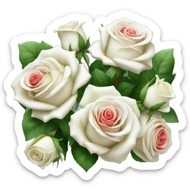 Big white and red rose bouquet  sticker