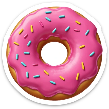 donut rosa liso sem granulado sticker