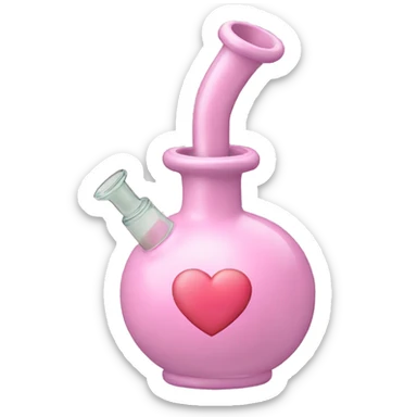 Pastel pink bong with heart bowl sticker