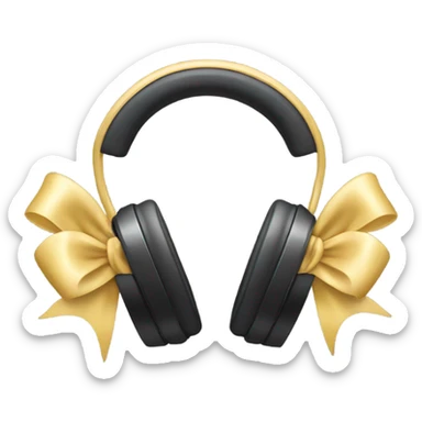 Headphones with bows on the side sticker