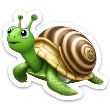 Escargot sur une tortue  sticker