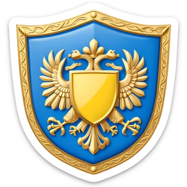 Ukrainian refugee protection symbol with German flag and shield sticker