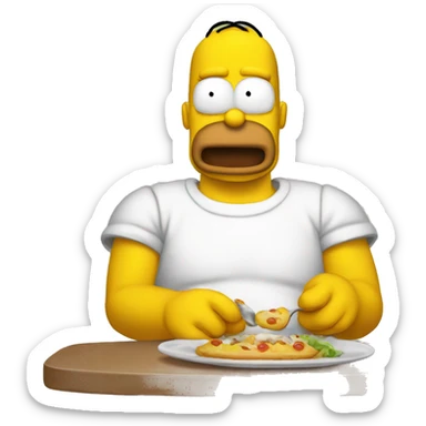 Homero comiendo dona sticker