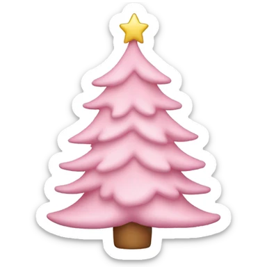 pastel pink christmas tree sticker