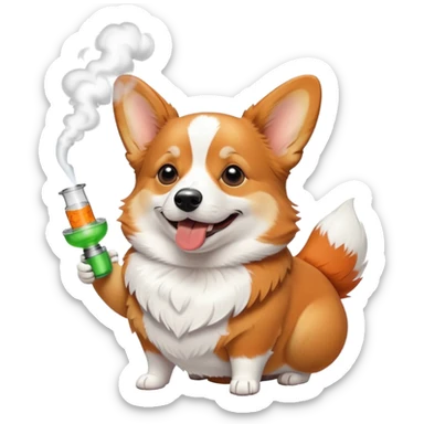Corgi smoking bong sticker