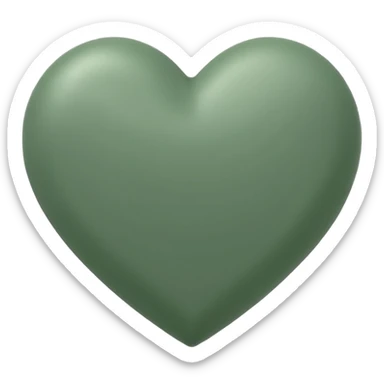 sage green heart sticker