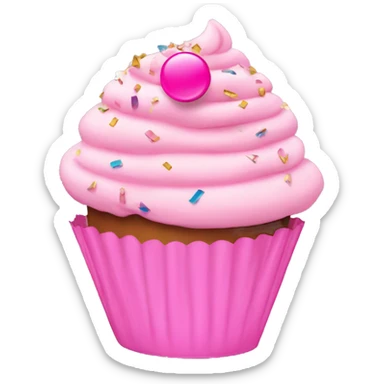 Pink cupcake confetti sticker