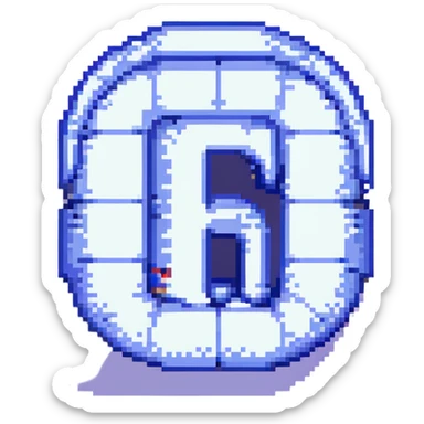pi symbol (π), outlined and blocky pixel art sticker