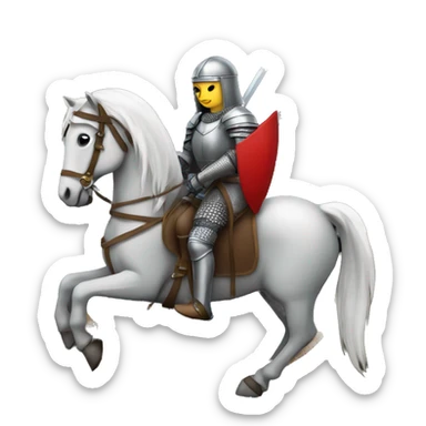 medieval female knight on a black horse with a sword sticker