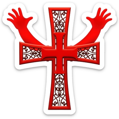 Red knights templar cross sticker