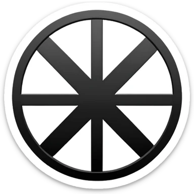 Circle and outside of it an X sticker