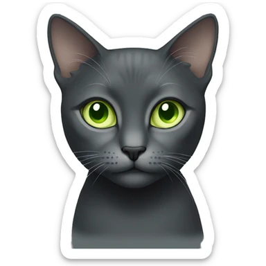 Dark grey female cat with light green eyes sticker