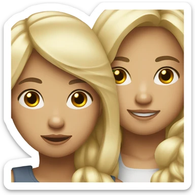 Asian and blonde girl besties sticker