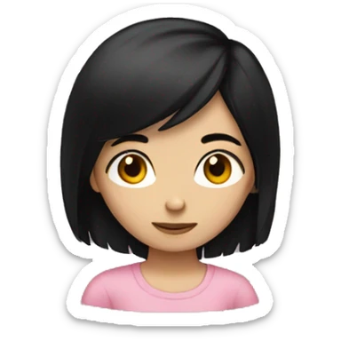 The girl with black hair is thinking sticker