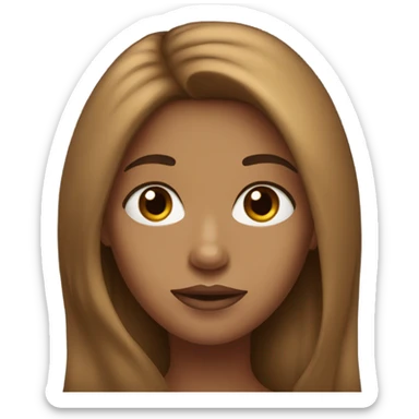 Brown long haired girl with black eyes and full lips sticker