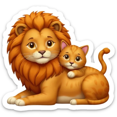 Gata masajeando a leon sticker