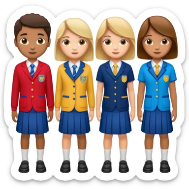 A set of women's school uniforms, no one appears sticker