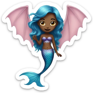 mermaid with bat wings sticker