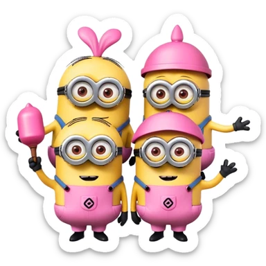 Minions usando rosa sticker