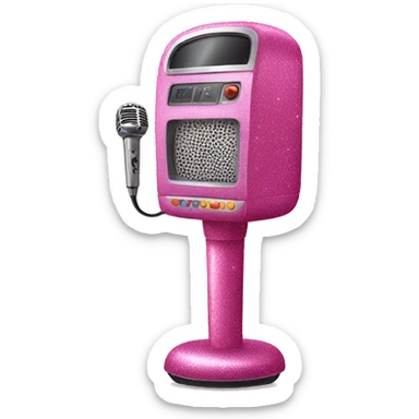 Pink glitter karaoke machine sticker