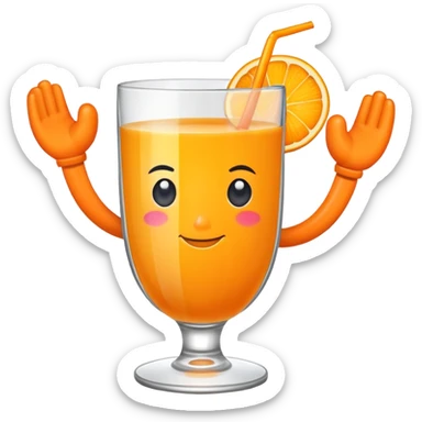 Orange juice with arms sticker