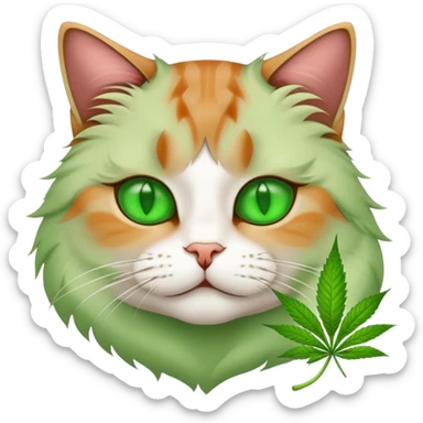 cat smoking weed sticker