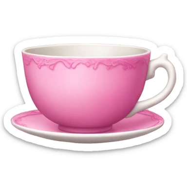 Pink teacup sticker