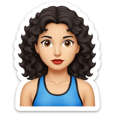 Chica pelinegra ondulada deportiva sticker