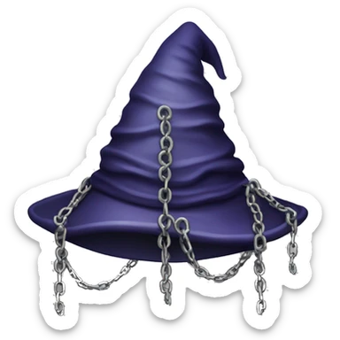 wizard hat covered in chains sticker