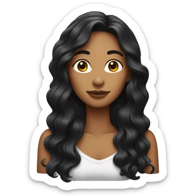 woman with really wavy long black hair sticker