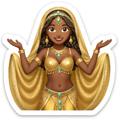 a belly dancer dark skinned sticker